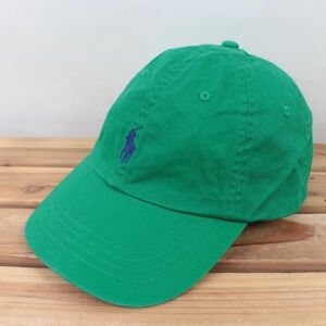 rlsc1【美品】ポロ ラルフローレン 緑 グリーン POLO RALPH LAUREN ポニー ワンポイント キャップ CAP 帽子 ブランド 中古 古着 正規品