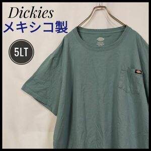 ディッキーズ　大きめサイズ　メキシコ製　半袖Ｔシャツ　刺繍ロゴ　ビッグサイズ　ゆるだぼ　５ＬＴ　オーバーサイズ　くすみカラー