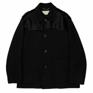 DRIES VAN NOTEN ドリス ヴァン ノッテン WORKWEAR COAT ワークウェア コート ファー ジャケット カーコート アウター ブラック 黒 Mサイズ