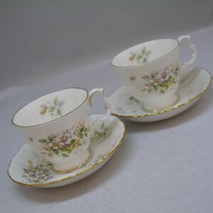 USED品・裸保管品 ROYAL ALBERT ロイヤルアルバート カップ&ソーサー 2客セット HAWORTH ハワース Bone China ENGLAND ボーンチャイナ