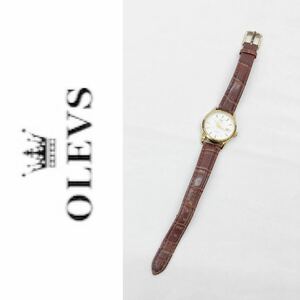 OLEVS オレブス メンズ 腕時計 NO.6898L 白文字盤 デイト ゴールド×ブラウン