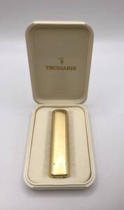 【4514】TRUSSARDI トラサルディ ガスライター 金色 箱付き 喫煙具 たばこ ライター コレクション