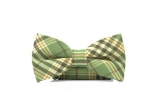 D_krm+新品*お洒落 人気のワンタッチ かわいい タータンチェック 風 蝶ネクタイ ボウタイ / BOW TIE gn 当店通所価格 ￥1,800-