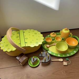 ままごと　ピクニック　セット　インテリア　木製玩具　DJECO ジェコ　ホールケーキ　カフェ　ティーセット　ケーキ　木のおもちゃ
