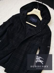 f28超美品【都会的スポーティ!!】定価12万●BURBERRY golf●極暖のウールジップアップコート バーバリーコート メンズ　L ブルゾン