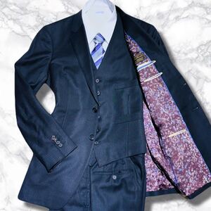 定価20万!!!国宝級!!!【ポールスミス×ロロピアーナ PaulSmith】スーツ スリーピース◎ 豪華絢爛の花柄!!! まさに最高峰!!! 裏地で魅せる