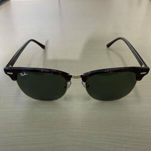 【T0601】Ray-Ban レイバン クラブマスター サングラス グリーンレンズ 度なし ケース付き ファッション ストリート B3016F-W0366