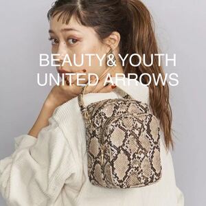 未使用＊BEAUTY&YOUTH UNITED ARROWS スクエアバッグPP お洒落見え パイソン柄