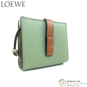 ロエベ （LOEWE） コンパクト ジップ ウォレット ストラップ 二つ折り 財布 C660Z41X01 Rosemary/Tan（新品）