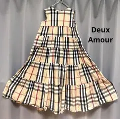 Deux Amour クレイジーチェックティアードワンピース 個性的 ゆったり