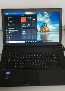 東芝dynabook/CPU i7-3540M/メモリ 4GB/HDD 160GB/WINDOWS 10 pro/offic搭載/ノートPC/15.6型(インチ)/VGA端子/USB/（DVDなし）