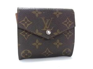 1円 LOUIS VUITTON ルイヴィトン M61660 モノグラム ポルトモネビエ カルトクレディ 三つ折り 財布 ウォレット ブラウン系 FE7348