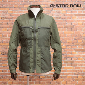 1円/G-STAR RAW/Sサイズ/ブルゾン FABRIC MIX OVERSHIRT D19004-A790 撥水リップストップ切替 スポーティー 新品/カーキ/jh200/