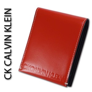 CKカルバンクライン CK CALVIN KLEIN 牛革 二つ折り財布 ドーバー メンズ オレンジ サンプル品 正規品 箱なし レザー 97952