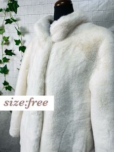 ★定価33,000円+税 レディース RANDEBOO ランデブー melt fake fur coat メルトフェイクファーコート ふわふわ ホワイト 秋冬 051124-002