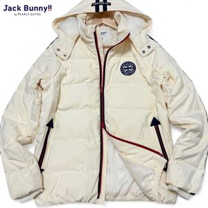 美品/L〜XL相当●ジャックバニー 4WAY ダウンジャケット ダウンベスト ゴルフウェア フード着脱 5 Jack Bunny PEARY GATES パーリーゲイツ