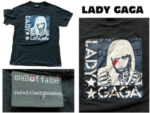 希少USA買付2013年WallOfFameレディーガガLADY GAGA半袖Tシャツ★ブラック★L