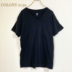 COLONY 2139 / S メンズ　半袖Tシャツ　ブラック Vネック　シンプル　