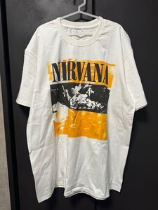 NIRVANA ニルバーナ SUB POP Tシャツ XL 白　バンドT ロックT 90s タグ無し　レトロ