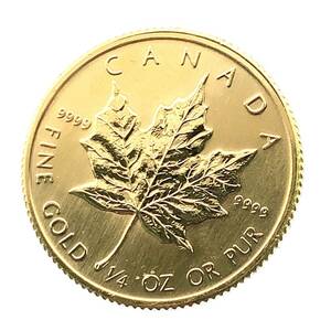 メイプルリーフ 1986年 7.8g 1/4オンス メイプル金貨 エリザベス女王 純金 24金 カナダ王室造幣局 イエローゴールド