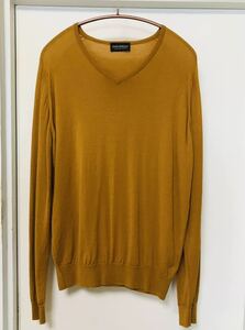 ◆【人気】JOHN SMEDLEY ジョンスメドレー / メリノウール30G Vネックニット SHIPTON SAFFRON L