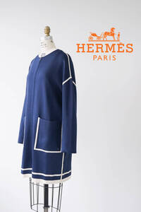 HERMES エルメス シルク ニット ジップアップ ワンピース size 34 1127297