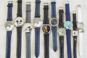 F1222 Disney/ディズニー MICKEY MOUSE/ミッキーマウス 腕時計 10点セット アクセサリー 大量 まとめて おまとめ まとめ売り 不動品
