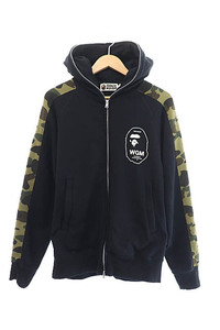 アベイシングエイプ A BATHING APE HEAD LOGO 1st CAMO FULL ZIP HOODIE ヘッド 猿 ロゴ プリント ファースト カモ パーカー 001ZPE801007X