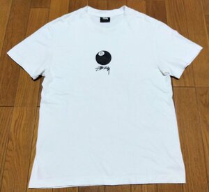 ★STUSSY ステューシー ロゴ 8ボール★ 半袖Tシャツ プリント サイズS ホワイト 古着 01989