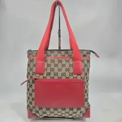 美品 GUCCI トートバッグ GG キャンバス レザー