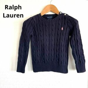 Ralph Lauren ダークネイビー ケーブルニット セーター 5