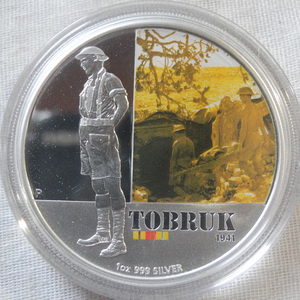 オーストラリア 1ドル銀貨 1oz 2011 限定カラー版 オーストラリアの歴史 トブルク包囲戦 Tobruk 新品レア！ 純銀1オンス プルーフ