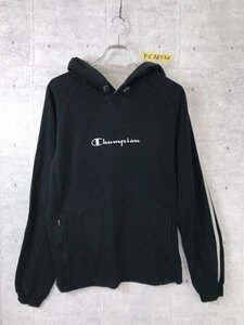 Champion チャンピオン メンズ 袖ライン スウェットプルパーカー 黒