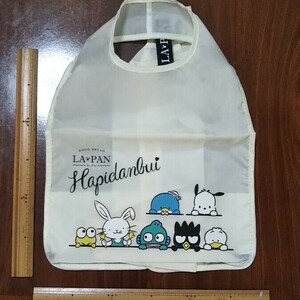 ＊未使用＊LA PAN ラ・パン サンリオ 限定コラボグッズ Hapidanbui/はぴだんぶい エコバッグ(留めゴム付) り音符 ピアノ 鍵盤 送料￥180-