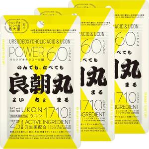 朝丸 二日酔い 45錠 リュウジ監修 バズレシピ よいちょまる ウコン ［ウルソ デオキシコール酸 最大量 60㎎ 配合 ］生薬 ニンジン ショウ