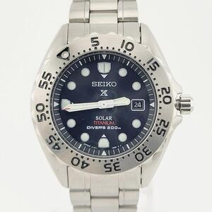 美品 SEIKO PROSPEX セイコー プロスペックス ダイバー ウォッチ 200m ソーラー チタニウム V147-0AG0 メンズ 腕時計