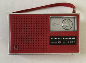 【動作品】NATIONAL PANASONIC　R-148 レッド　ヴィンテージ AM ポータブル トランジスタラジオ　ナショナルパナソニック 1972年 美品