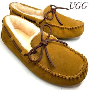 ☆即決・送料無料☆【未使用・展示品】UGG アグ DAKOTA ダコタ シープスキン モカシン チェスナット 23cm ムートンブーツ 本革 レディース