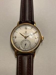 金無垢 オメガ 30mmキャリバー Omega 18k スモールセコンド スモセコ 希少 クロノメーター chronometer 手巻き 腕時計 アンティーク