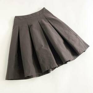 Ad30 M-premier BLACK エムプルミエ タックプリーツスカート フレアスカート 34 Sサイズ相当 ブラウン レディース 女性用