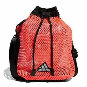 Z1559 adidas MOUSSY アディダス マウジー メッシュ ショルダー ミニ バッグ 巾着型 BAG スポーツ カジュアル ミックス ロゴ 刺繍