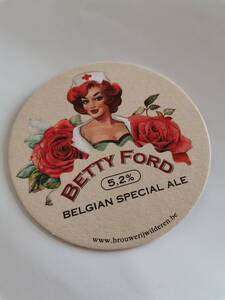 ●　ベールギー　ビール　コースター　BETTY FORD　新品　Belgian Beer Weekend　現地で入手　ブリュッセル