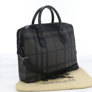 中古良品バーバリーBURBERRY 2WAYブリーフケース PVC ブラック ランク：A us-2 メンズ