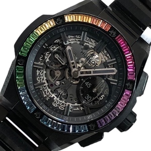 ウブロ HUBLOT ビッグバン インテグレーテッド オールブラック レインボー 451.CX.1140.CX.4099 セラミック 腕時計 メンズ 中古