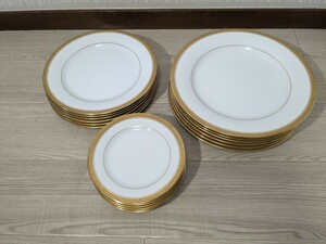 【M203】【ほぼ未使用】 Noritake プレート おまとめ 18枚 ノリタケ GOLDRIDGE ゴールドリッジ 5480S 大皿 中皿 小皿 金彩 金縁 洋食器