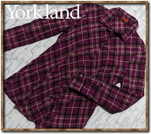 ☆Yorkland　ヨークランド　チェック長袖シャツ　紫系☆