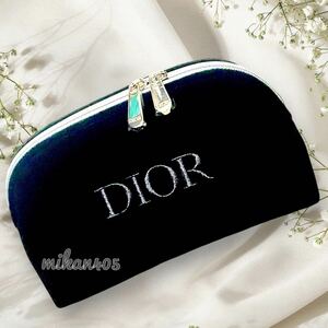 ディオール スウェード ベルベット ポーチ ブラック Dior コスメポーチ 化粧ポーチ ノベルティ ノベルティー クリスチャンディオール