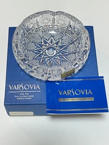 クリスタル灰皿 ボヘミアガラス ポーランド製 VARSOVIA 未使用 新品 バルソビアクリスタル HandCut 貴重品 ハンドメイド