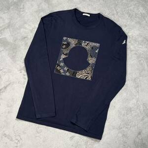 1円　極美品　MONCLER モンクレール　マグリア　長袖　Tシャツ 長袖Tシャツ　ロンT Lサイズ　ビッグロゴ　バンダナ柄　9407