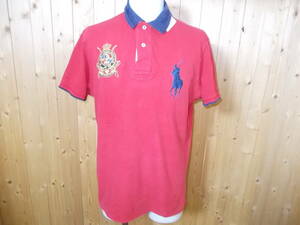 r80◆Polo by Ralph Lauren ビックポニー ポロシャツ◆サイズL ポロバイラルフローレン ポロシャツ カスタムフィット 赤色 ネコポス便 6B